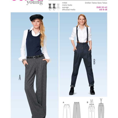 Burda Style Trousers & Jumpsuit Sewing Pattern B6856 - Paper Pattern, Size 6 - 16