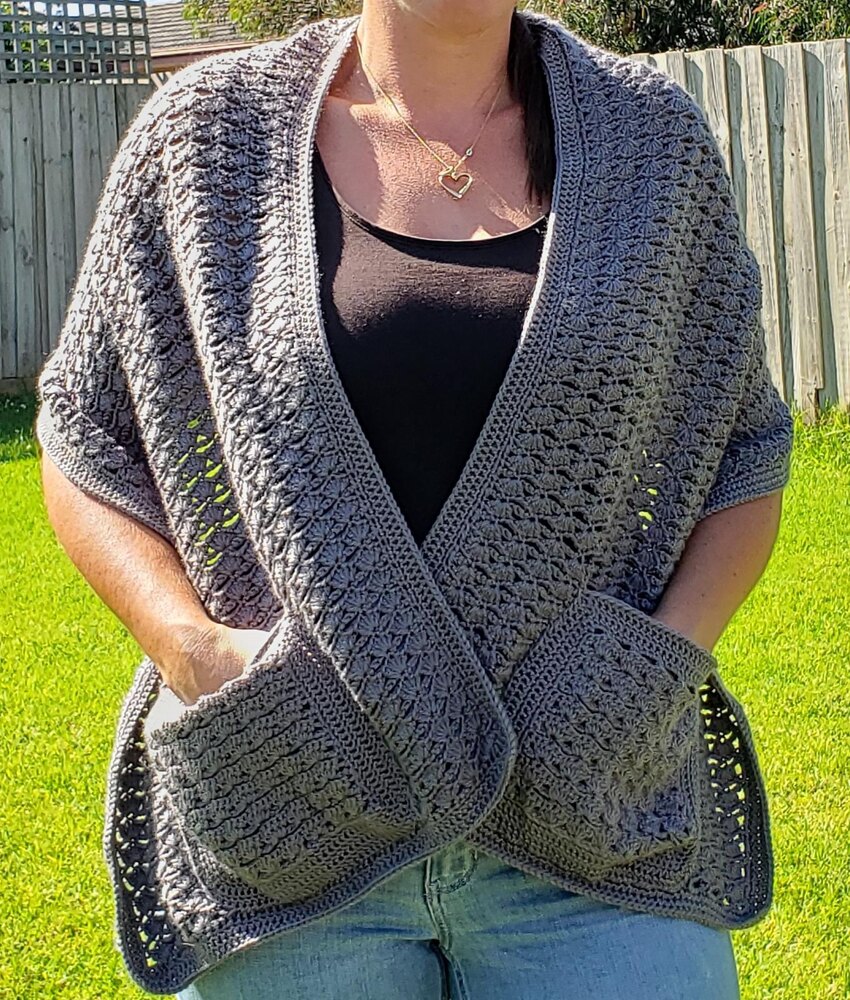 Wrap with pockets Crochet pattern by Addicted The Hook LoveCrafts