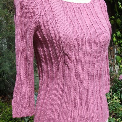 Rib & Cable Sweater with Split Cuff Detail