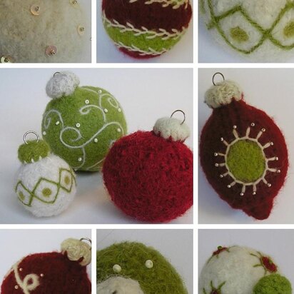 Felted Woolly Holiday Ornaments