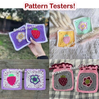Strawberry Themed Granny Squares