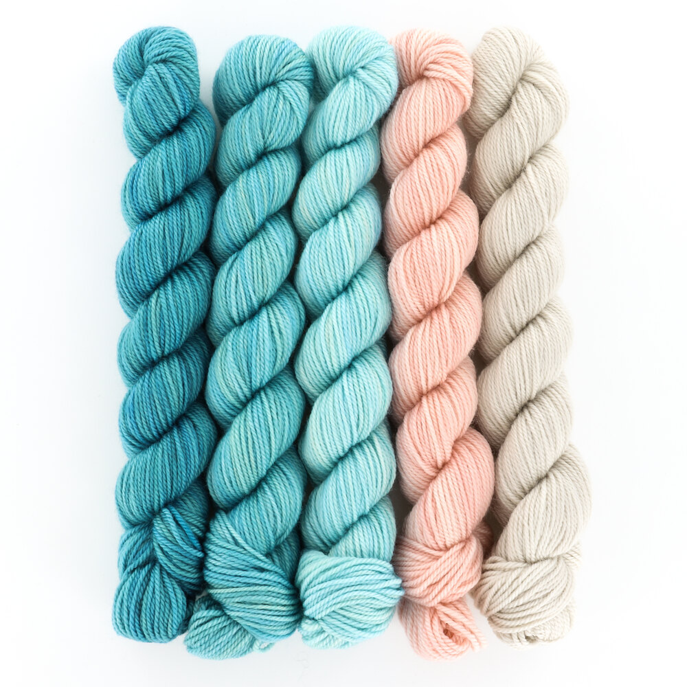Mysteries Of The Sea Mini Skein Set-- Fingering Weight Yarn - Knit Style  Yarns