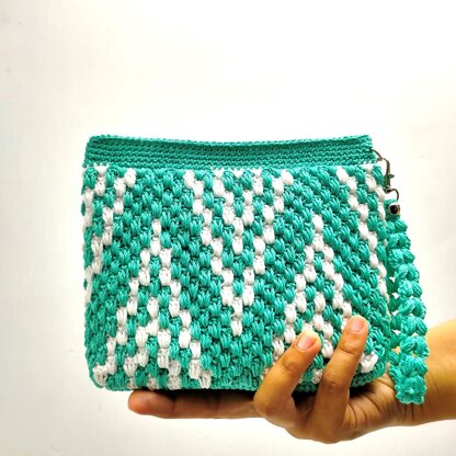 Geometric Pouch with Wristlet