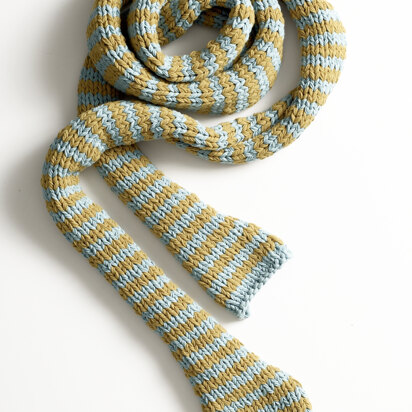 Jumbo Cotton Stripes Scarf in Lion Brand Cotton-Ease - 80907AD