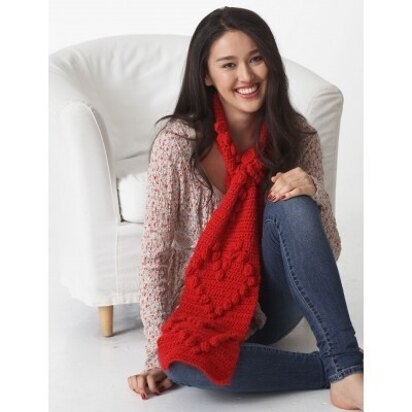 Valentine Heart Scarf in Bernat Satin