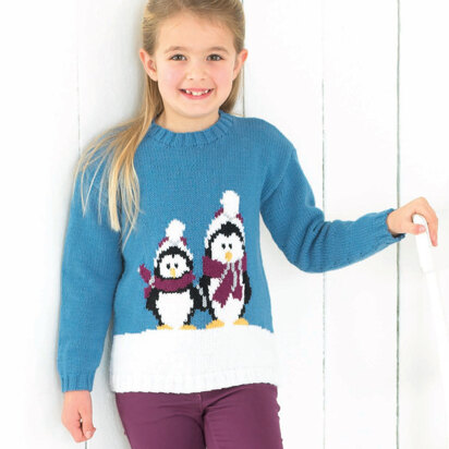Penguin Sweater in Sirdar Wash 'n' Wear Double Crepe DK and Country Style DK - 2420 - Downloadable PDF
