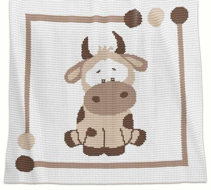 Crochet Baby Blanket - Cow