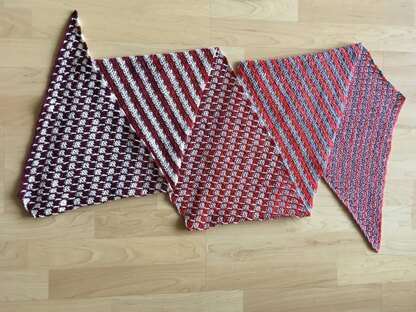 Strawberry Candy Stripe (Rectangular) Shawl