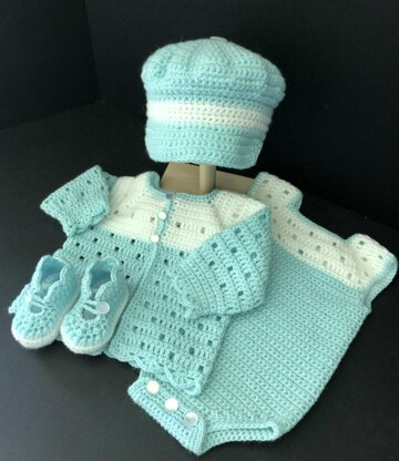 Baby Boy Newborn-3Months Outfit with Onesie Crochet pattern by Margaret ...