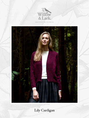 "Lily Cardigan" - Cardigan Knitting Pattern For Women in Willow & Lark Woodland