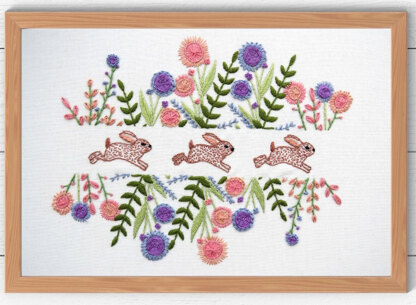Stitchdoodles Spring Rabbits Hand Embroidery Pattern