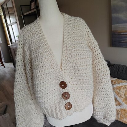 Cropped Crochet Cardigan