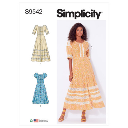 Simplicity Misses' Dresses S9542 - Paper Pattern, Size A (8-10-12-14-16-18-20)