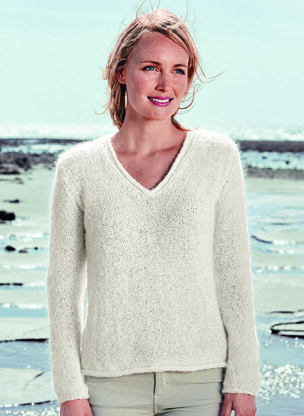 V Neck Sweater in Bergere de France Angel 50 - Mag 183 -18 - Downloadable PDF