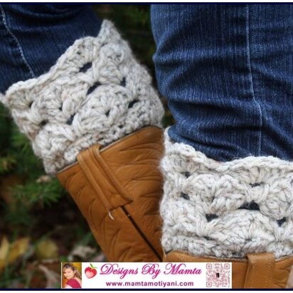 Crochet Sea Shells Boot Cuff Pattern An Easy Designer Legwarmer