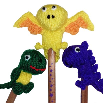 3 cartoon dinosaur finger puppets