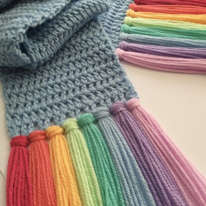 Rainbow Tassels Scarf