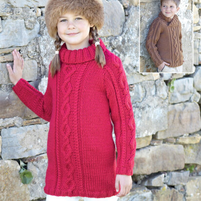 Sweater and Sweater Dress in Hayfield Chunky with Wool - 2429 - Downloadable PDF - knitting pattern