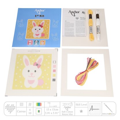 Anchor 1st Kit - Beautiful Bunny Tapestry Kit - 15cm x 15cm