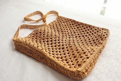 Granny Square Raffia Bag