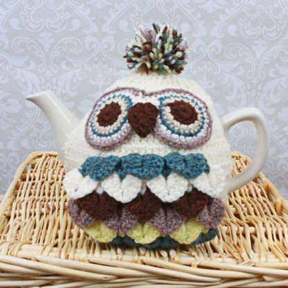 Crochet pattern-Owl Coffee Press,Teapot, Mug, Egg Cozies  #249