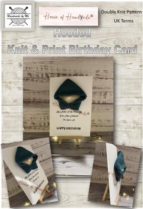 Hooded Knit and Print Knitting Pattern Make Your Own Card PDF Instant Download