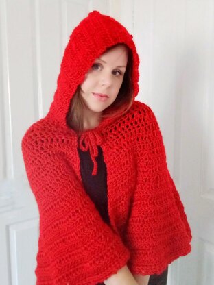 Crochet Scarlet Hooded Shawl Pattern