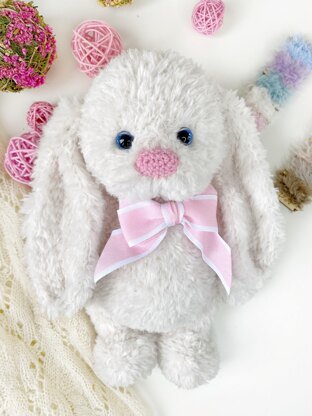 Cute teddy bunny with pink nose