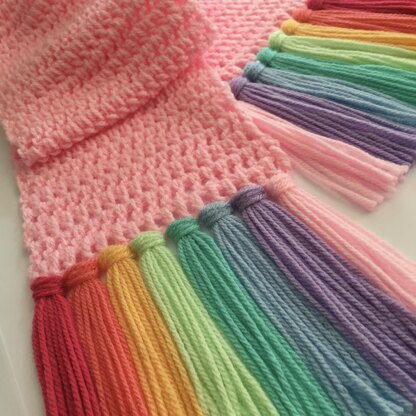 Rainbow Tassels Scarf