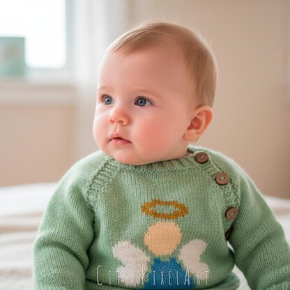 Baby Cardigan with Angel