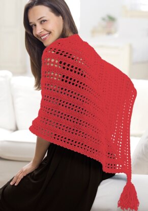 True Friend Shawl in Red Heart Super Saver Economy Solids - WR1734