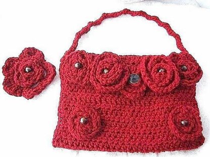 062 ROSE COVERED HANDBAG