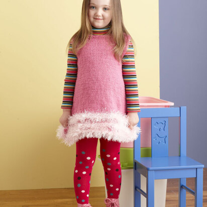 All Dressed Up Dress in Lion Brand Vanna's Choice Baby and Fun Fur - 90532AD