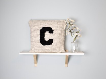 Monogram Letter Pillow Initial Alphabet 18x18