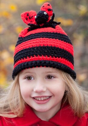 Crochet & Knit Ladybug Hat in Red Heart Super Saver Economy Solids - LW2831