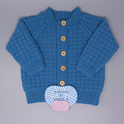 Gethin unisex baby cardigan knitting pattern 20" chest & 22" chest