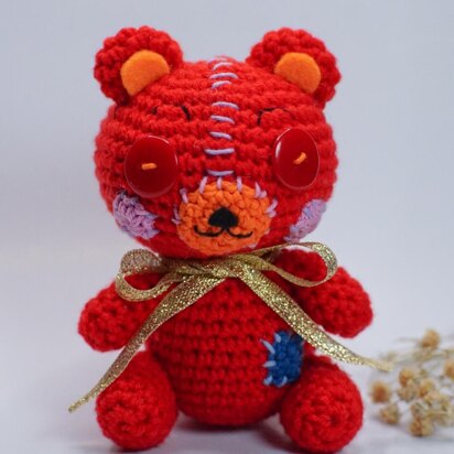 Cocomelon Red Teddy Bear Amigurumi Crochet Toy Pattern