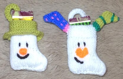 Snowman and Snowdog Stocking Tree Decorations