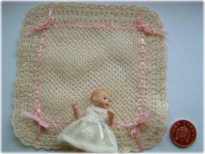 1:12th scale Lace baby shawl