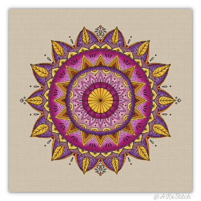 Mandala "Blueberry Pie" Cross Stitch PDF Pattern