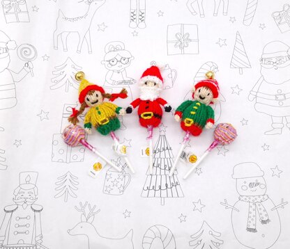 Santa and Elf Lollipop Topper Hats - Stocking Filler