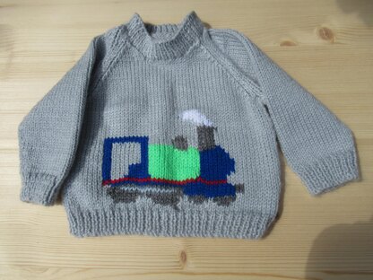 Baby Train Motif Jumper