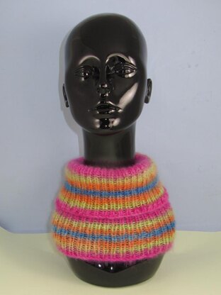 Angel Print Mohair Turtle Neck Rib Cowl