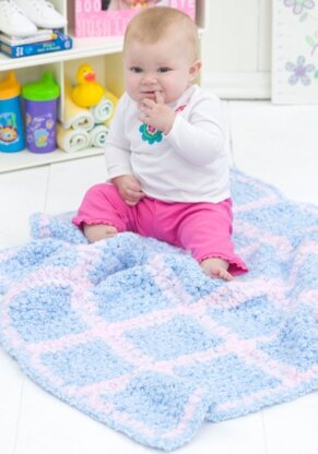 Simple Squares Blanket in Red Heart Baby Clouds - WR2069