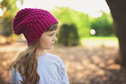 Raspberry Slouch Beanie & Cowl