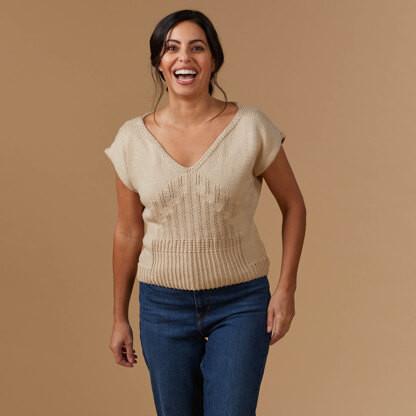 #1308 Ascella - Top Knitting Pattern for Women in Valley Yarns Westhampton by Valley Yarns