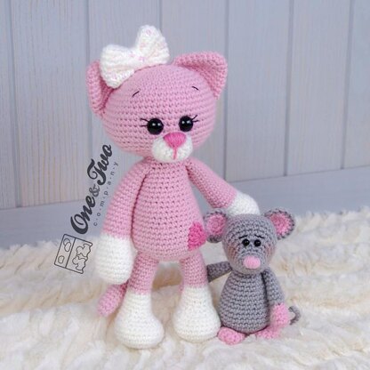 Kissie Kitty and Skip Mouse Amigurumi