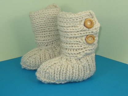 Super Chunky Two Button All Rib TV Slipper Boots