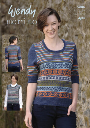 Tank Top and Sweater in Wendy Merino 4 Ply - 5806