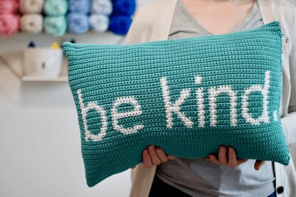 Be Kind Pillow in Lion Brand 24/7 Cotton - Downloadable PDF